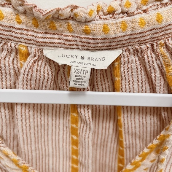 Lucky BRAND | Boho Linen Tie-Front Long Sleeve Blouse Size XS - Picture 2 of 3